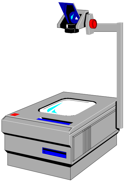 The image shows a projector with an attached camera on top of it placed against a dark background.