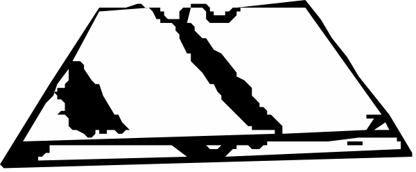 The black and white logo of a company with an abstract design resembling stylized waves on either side of what appears to be a ship in between them.