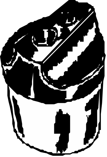 The black and white image shows a can of soda with an open top on its side against a dark background.