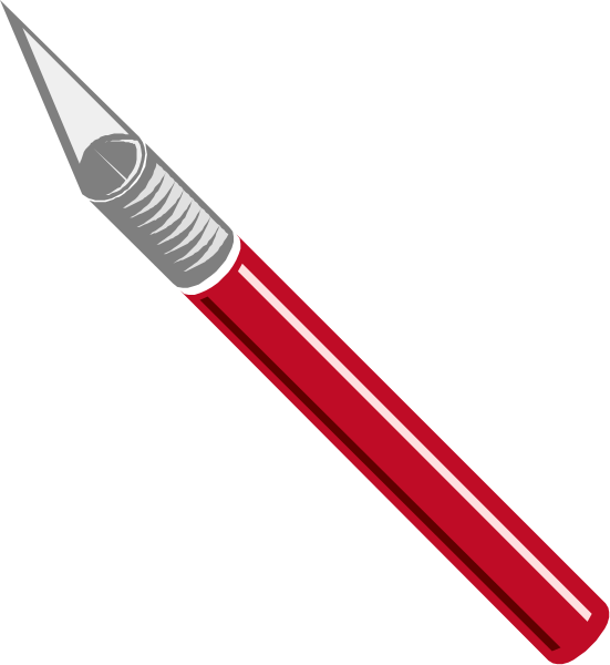 The image shows a red pen with an eraser on top pointing to its left side against a black background.
