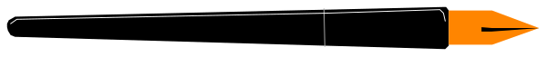 The image shows a black arrow with an orange tip pointing to its right side against a gray background.
