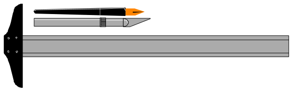 The image shows a black and white illustration of an airplane with its landing gear down flying over water at nighttime.