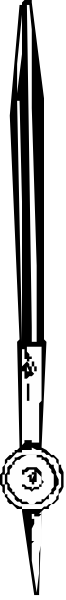 The image shows a black and white photo of an object with two distinct parts: on top is what appears to be a small cylindrical container holding something that looks like a candle; below it is another smaller, rectangular-shaped item resembling a piece of paper or cardboard folded in half.