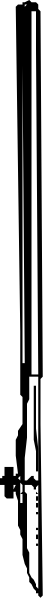 The image shows a long gray line with two black lines on either side of it against an indistinct background that appears to be darker than the central line.