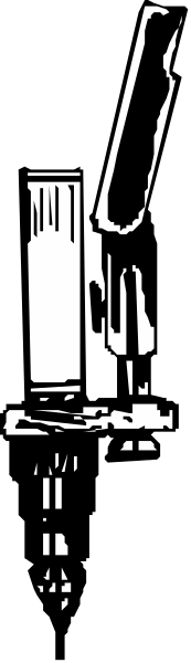 The black and white photo shows a split view of two different scenes: on top is an abstract pattern with no clear details; below it appears to be a close-up image of what looks like a bottle opener, possibly made from metal, set against a dark background that could suggest the interior or exterior space.