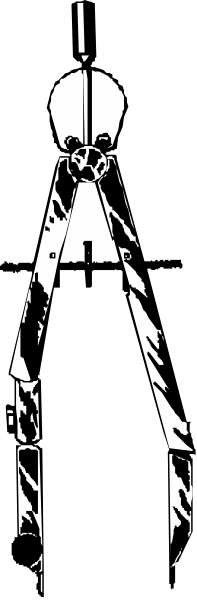 The black and white photo shows a person standing next to an object that resembles a cross with arms outstretched in front of them against a dark background.