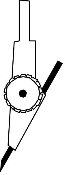 The image shows a compass with an arrow pointing to the right side of it against a gray background.