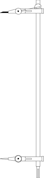 The image shows a closeup of two black lines with white spaces between them on what appears to be an electronic device screen displaying some sort of graphical interface.