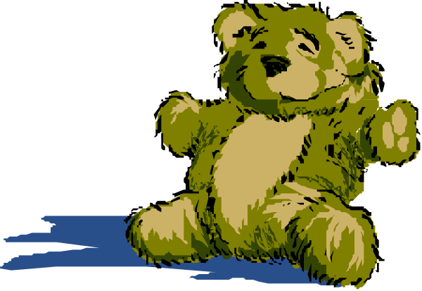 The image shows a cartoon teddy bear sitting on top of water with its arms outstretched as if it's flying over an ocean scene at nighttime.