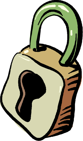 The image shows a cartoon of an open green padlock with two keys inserted into it on top of what appears to be a piece of sushi.