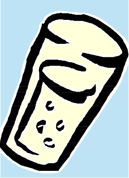 The black and white line drawing shows a cup with two handles on it placed against a blue background.