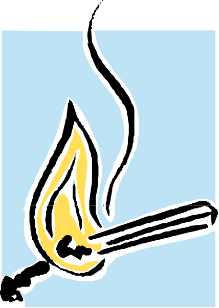 The image shows a candle with an unlit wick inside of it on top of what appears to be a branch against a blue background in one corner.
