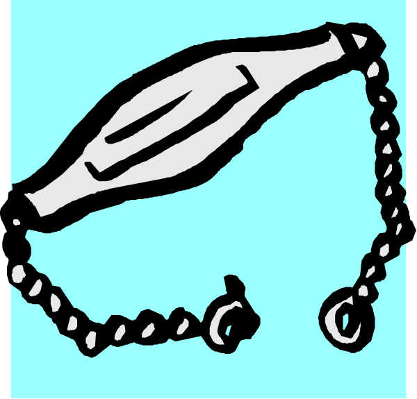 The black and white illustration shows a bottle with two handles on top of it placed against a blue background.