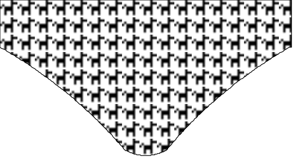 The image shows a black and white checkered pattern with an underwear design on top of it.