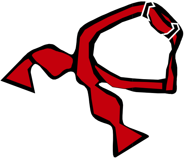 The image shows a black background with red shapes that resemble abstract representations of fish swimming upwards towards an unseen surface above them.