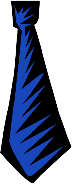 The image shows a blue tie with white stripes on it against a gray background.