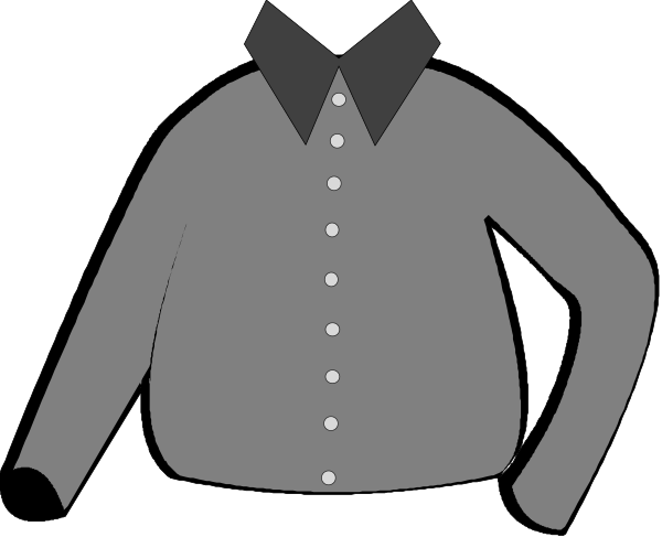 The image shows a black silhouette of an adult male figure wearing a shirt with rolled up sleeves standing next to what appears to be a suit jacket on a hanger against a dark background.