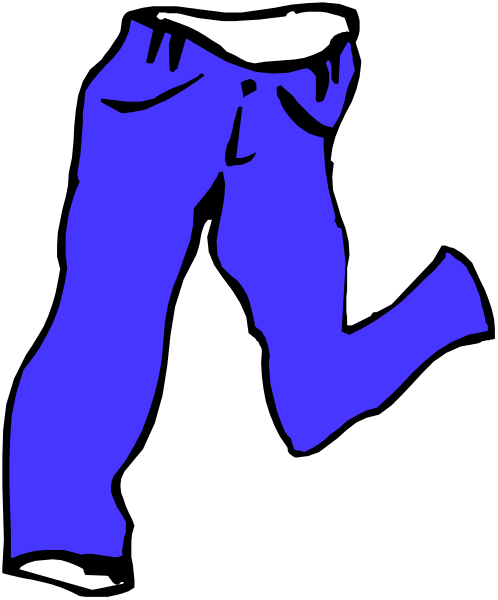 The image shows a blue pair of jeans with white stitching on it against a black background.