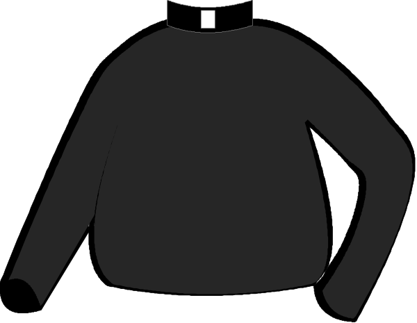The image shows a black silhouette of an animated character wearing religious attire standing next to another figure that appears to be in distress with its arms outstretched as if pleading for help against a dark background, possibly representing despair or suffering.