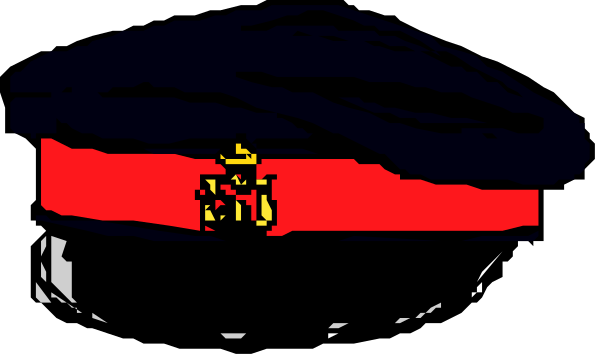 The image shows a pixelated scene with an animated character standing on top of what appears to be a red surface against a dark background; there is no text present in this small clip-art image.
