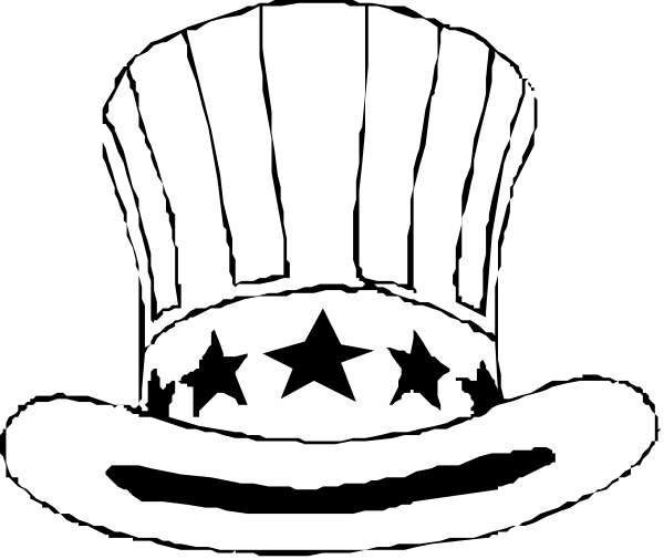 The black and white logo of a stylized American flag with stars on top inside an oval shape resembling a hat band.