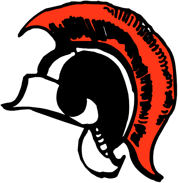 The image shows a stylized graphic of an animal head with prominent horns against a black background; it is likely intended to represent a spartan helmet due to its design resembling ancient Greek warrior helmets, and there's no other context provided in this description that would allow for the identification or depiction of any objects, people, animals, actions, or setting.