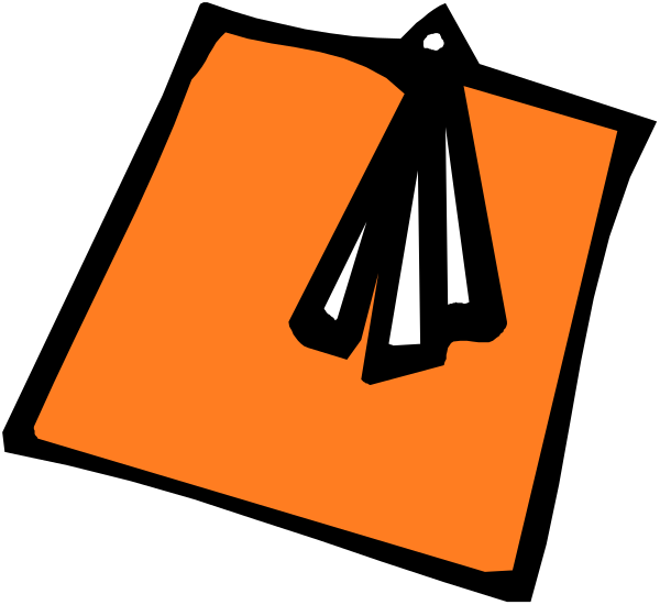 The image shows a black silhouette of an open book with orange pages on its right side against a dark background.