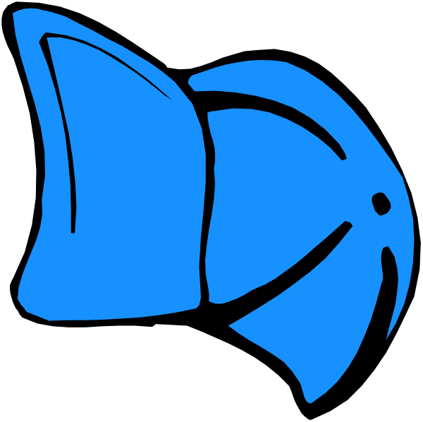 The image shows a blue butterfly with an open wing on top of what appears to be a black silhouette resembling a helmeted head wearing glasses.
