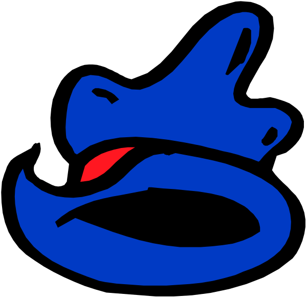 The logo of a sports team with an animal mascot wearing a crown on its head.