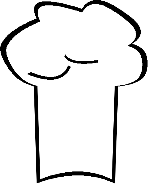 The black and white logo of a chef's hat with an oven below it on top of what appears to be bread dough.
