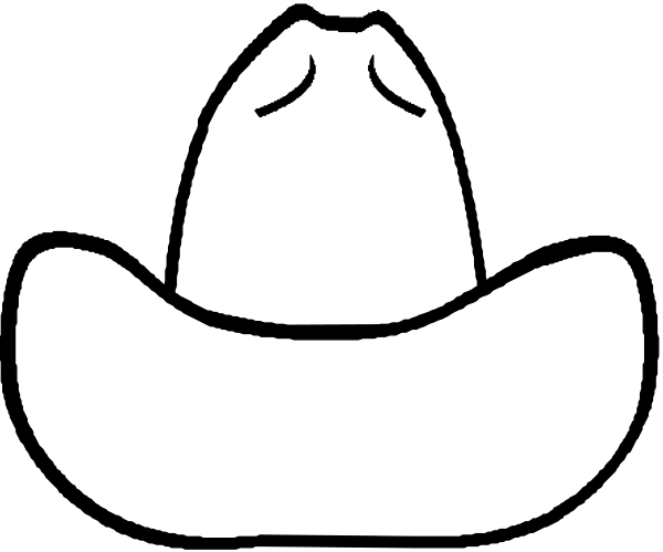 The black and white illustration shows a cowboy hat on top of what appears to be an animal's head with its tongue sticking out in front of it; next to this is another smaller image that looks like a stylized representation of a horse, also depicted as if smiling or winking.