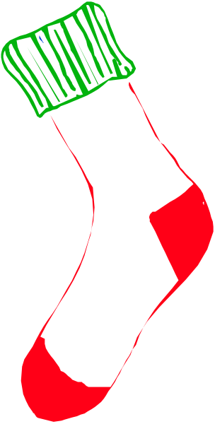 The image shows a Christmas stocking with candy canes hanging from it against a black background.