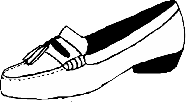 The black and white illustration shows a single shoe with laces tied around it on top of another similar shoe that is untied at its sides.