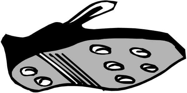 The black and white illustration shows a single shoe with multiple eyes on it placed against an unidentified background.