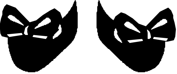 The image shows a black silhouette of an object with multiple lines on it against a grey background.