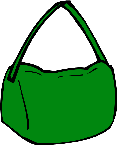 The image shows a green handbag with handles on top of it against a black background.