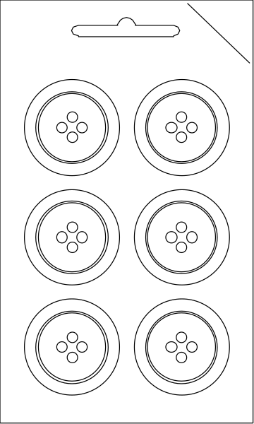 The image shows a black and white illustration of an oven with its door open revealing six circular knobs on it.