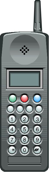 The picture shows a corded landline telephone with buttons on its keypad.