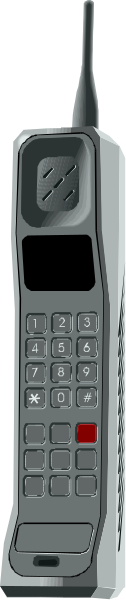 The picture shows a corded telephone with buttons on it against an off white background.