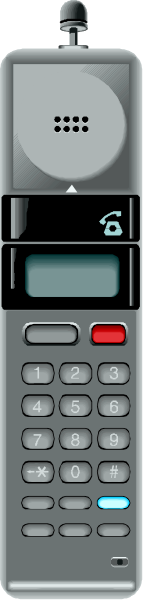 The image shows a cordless phone with buttons on its side placed against a plain background.