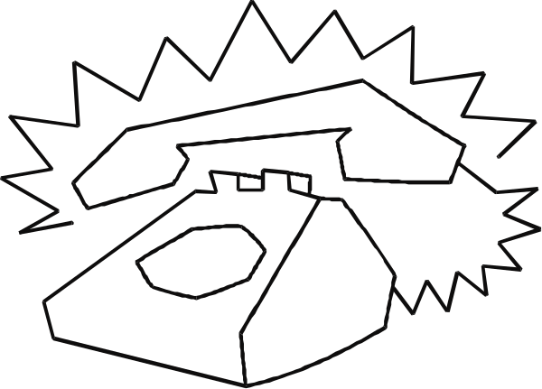 The image shows a black silhouette of an abstract design that resembles a stylized phone with antennas on top against a white background.