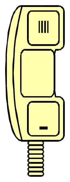 The image shows a black and white illustration of an old rotary phone with its receiver hanging off to the side.