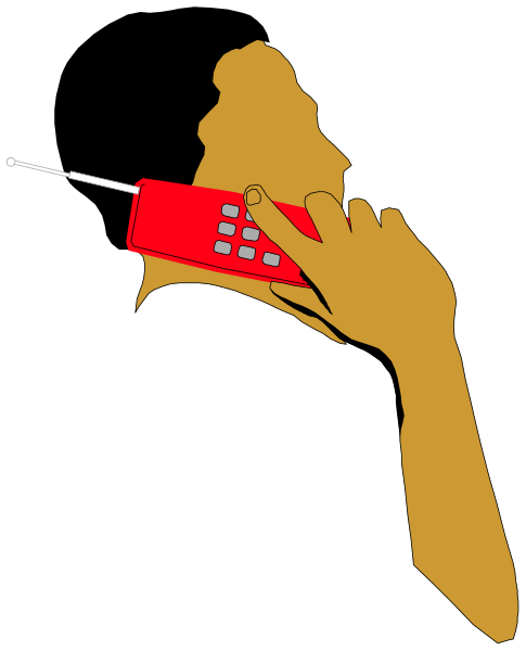 The image shows a person holding an orange flip phone to their ear while standing against a black background with white text at bottom right corner that reads "KETCHUP".