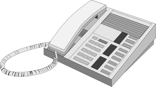 The black and white illustration shows a telephone with its cord coiled up on top of it next to an open phone book that has several pages visible inside.