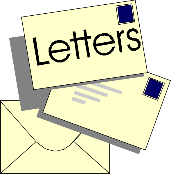 The image shows a stylized depiction of an envelope with letters on it placed over another similar but smaller envelope that has been flipped upside down to reveal its contents: two envelopes inside one, and what appears to be mailing labels attached to them.