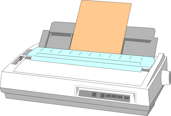 The image shows a printer with paper coming out of it on top of an open booklet that is placed inside its tray.