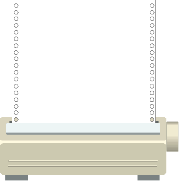 The image shows a printer with an open door on top of it next to another closed printer without any paper inside.