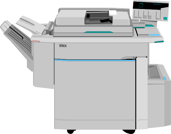 The image shows a printer with its paper tray open on top of it, indicating that it is ready to print something.
