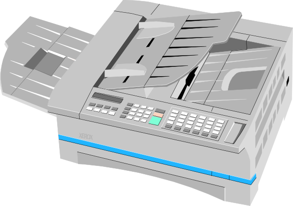 The image shows a gray printer with an open top revealing its internal components such as paper trays and rollers on what appears to be a computer-aided design (CAD) model of a 3D object, possibly for educational purposes like teaching about printers or their parts. There are no people, animals, actions, or settings depicted in this image; it focuses solely on the printer itself with its internal components visible from above and one side open to show them more clearly. The style is technical illustration commonly used in engineering diagrams or instructional materials for mechanical devices like printers