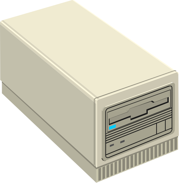 The image shows a computer tower with an open side panel revealing internal components such as hard drives and fans against a black background.